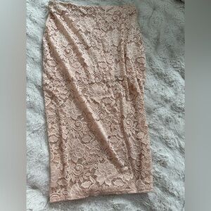 ASOS Lace Pencil Skirt in Blush